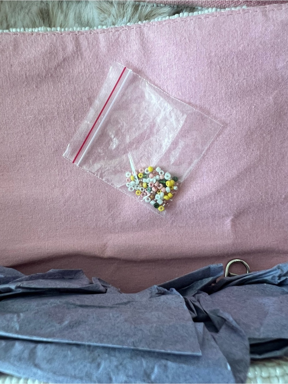 NWT America & Beyond Lemon Beaded Shoulder Bag in Pink, Yellow & White - Picture 7 of 14